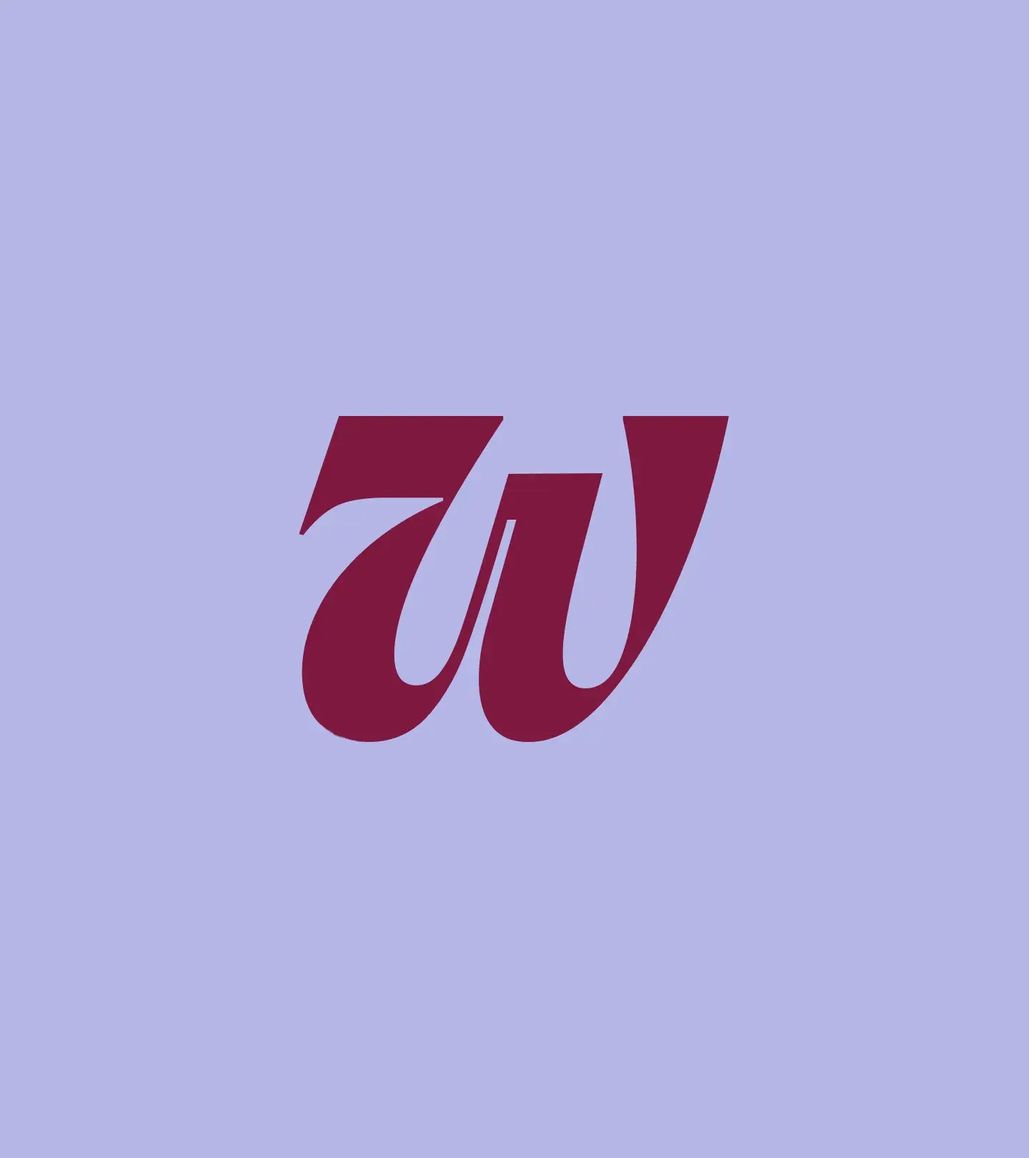 A gif showing the logomark in the color darkred on a purple background