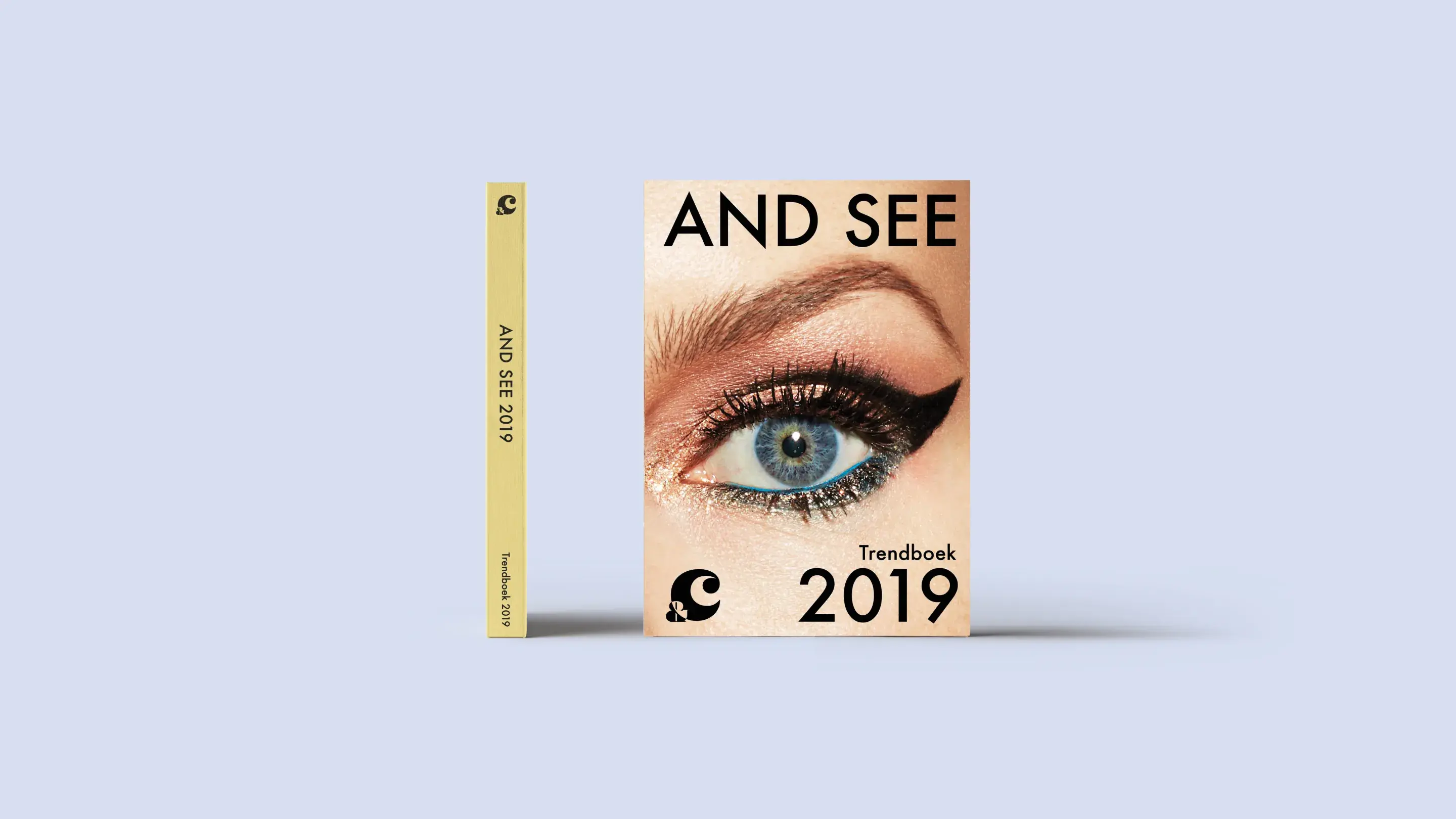 The 2019 trend book in a mockup both front and side