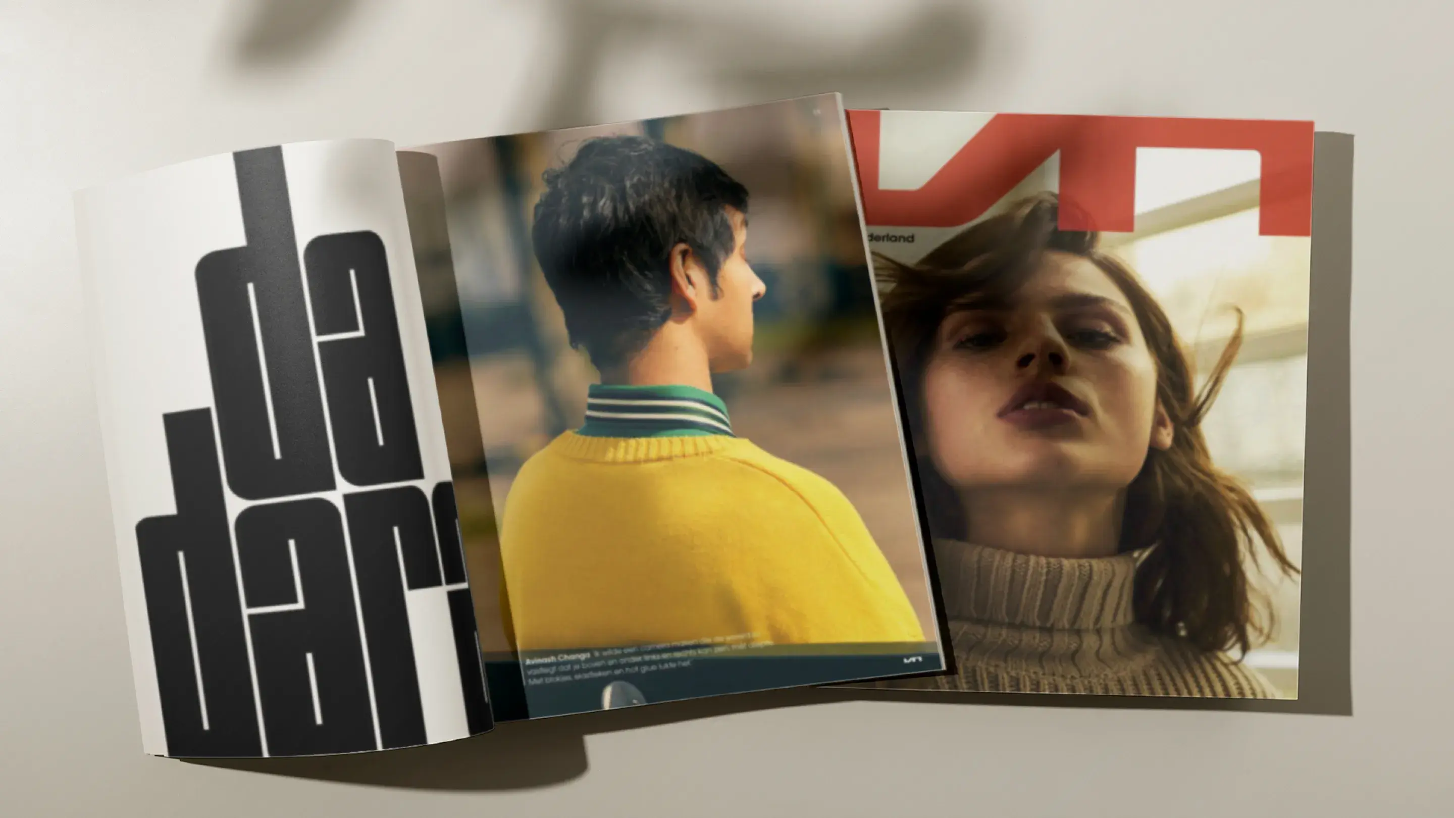 A mockup of a magazine and the inside of a magazine